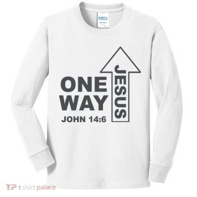 One Way Jesus Christian Kids Long Sleeve Shirt