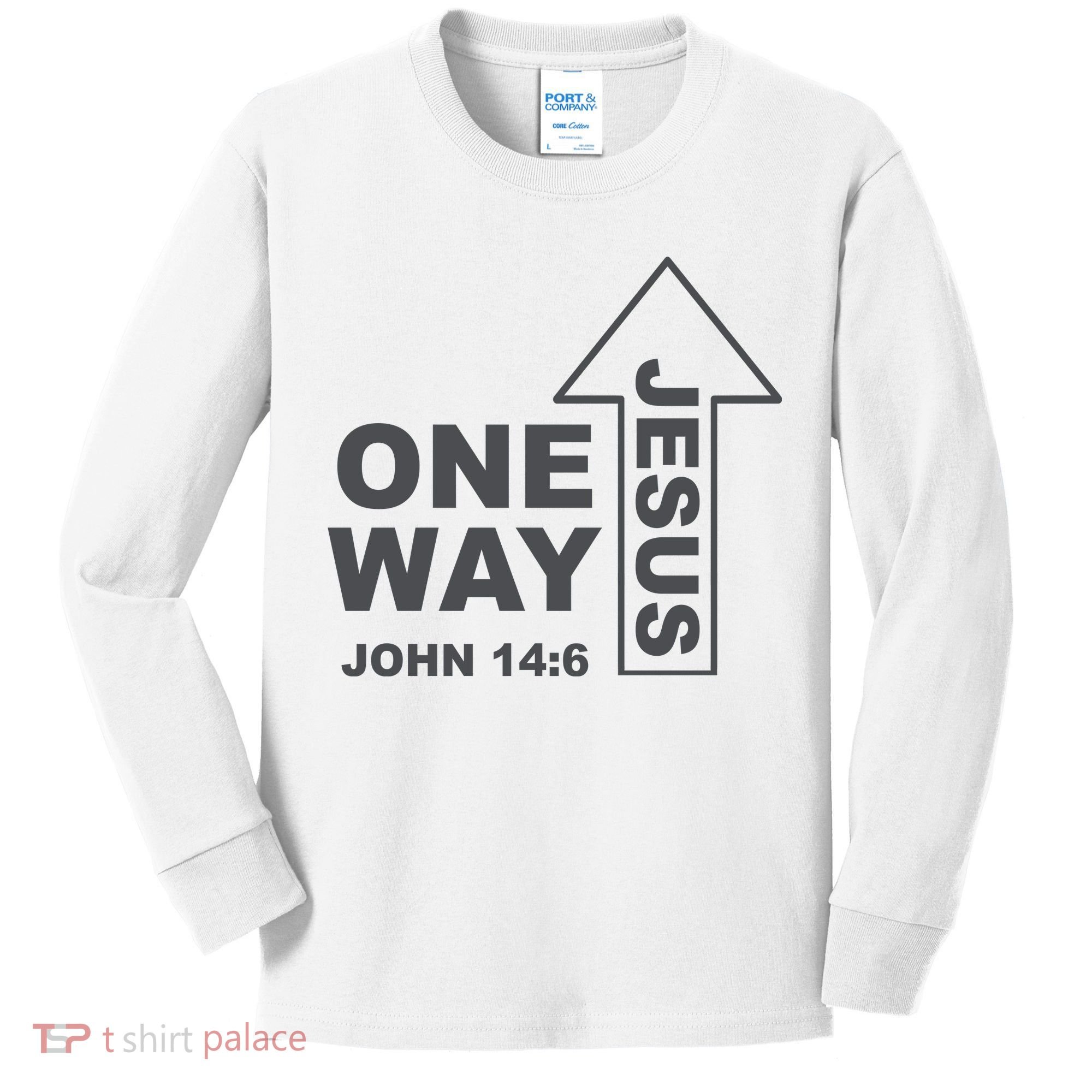 One Way Jesus Christian Kids Long Sleeve Shirt