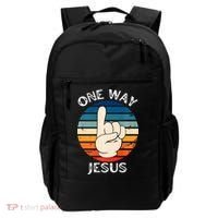 One Way Jesus People Christian Revolution Finger Up Retro Backpack thumb 0