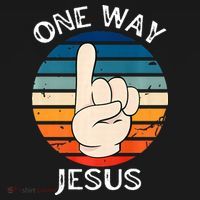 One Way Jesus People Christian Revolution Finger Up Retro Bucket Hat thumb 4