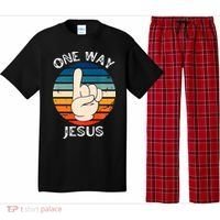 One Way Jesus People Christian Revolution Finger Up Retro Pajama Set thumb 0