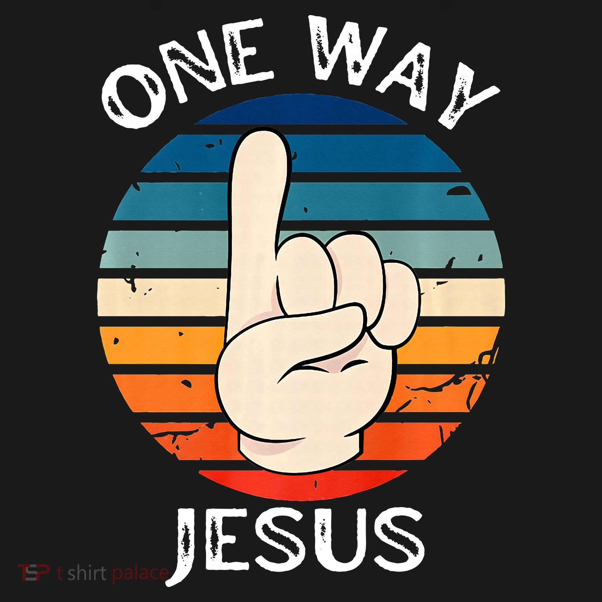 One Way Jesus People Christian Revolution Finger Up Retro Women's Hoodie