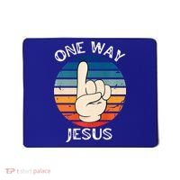 One Way Jesus People Christian Revolution Finger Up Retro Mousepad thumb 0