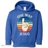 One Way Jesus People Christian Revolution Finger Up Retro Toddler Hoodie thumb 0