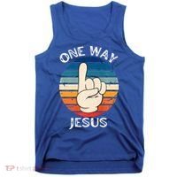 One Way Jesus People Christian Revolution Finger Up Retro Tank Top thumb 0