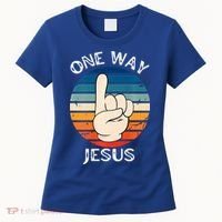 One Way Jesus People Christian Revolution Finger Up Retro Women's T-Shirt thumb 0