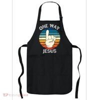 One Way Jesus People Christian Revolution Finger Up Retro Apron thumb 0