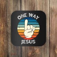One Way Jesus People Christian Revolution Finger Up Retro Coaster thumb 0