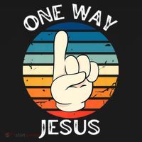 One Way Jesus People Christian Revolution Finger Up Retro Polo thumb 3