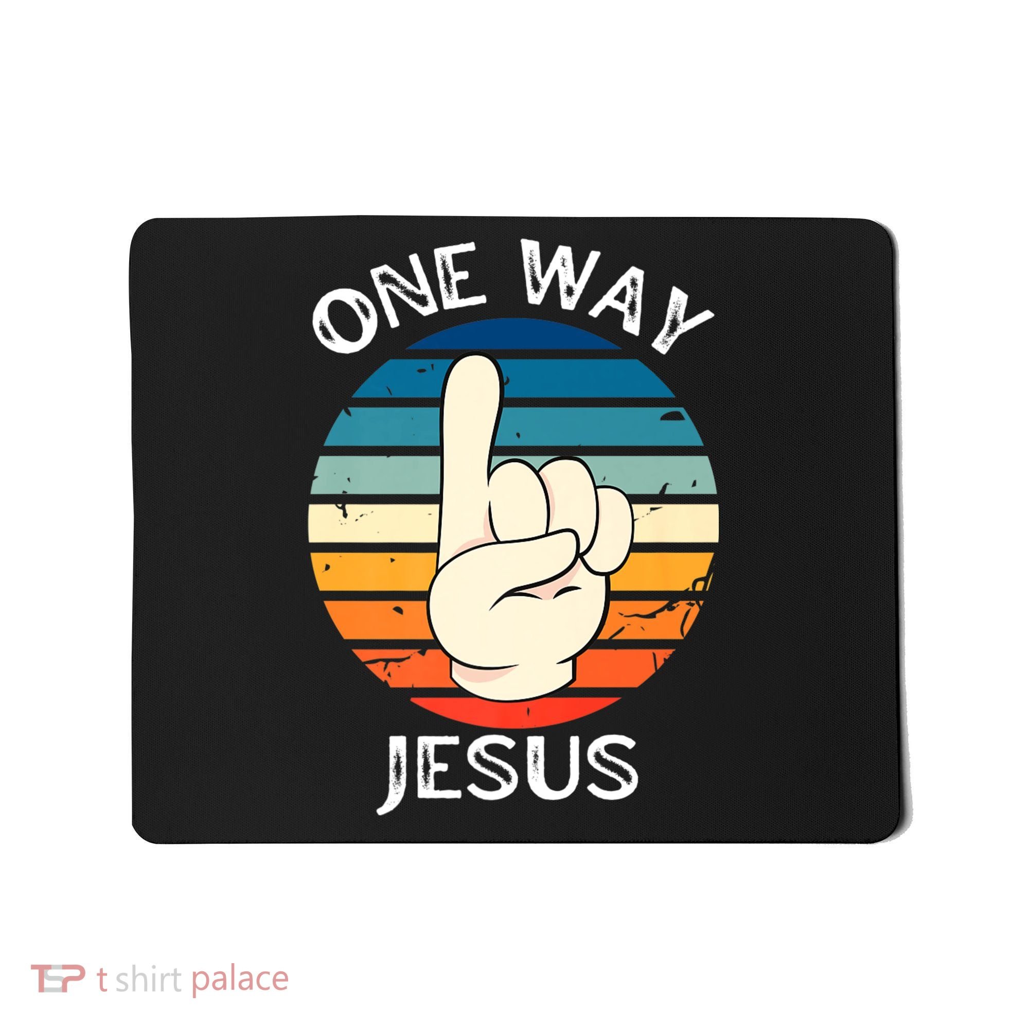 One Way Jesus People Christian Revolution Finger Up Retro Mousepad