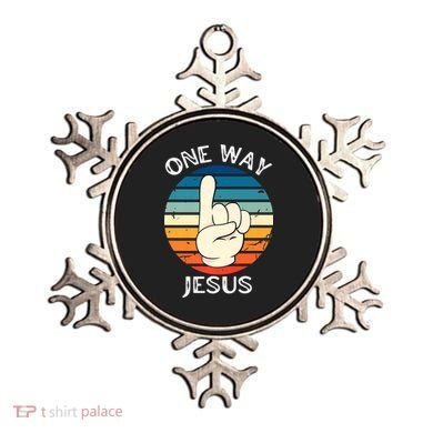 One Way Jesus People Christian Revolution Finger Up Retro Ornament
