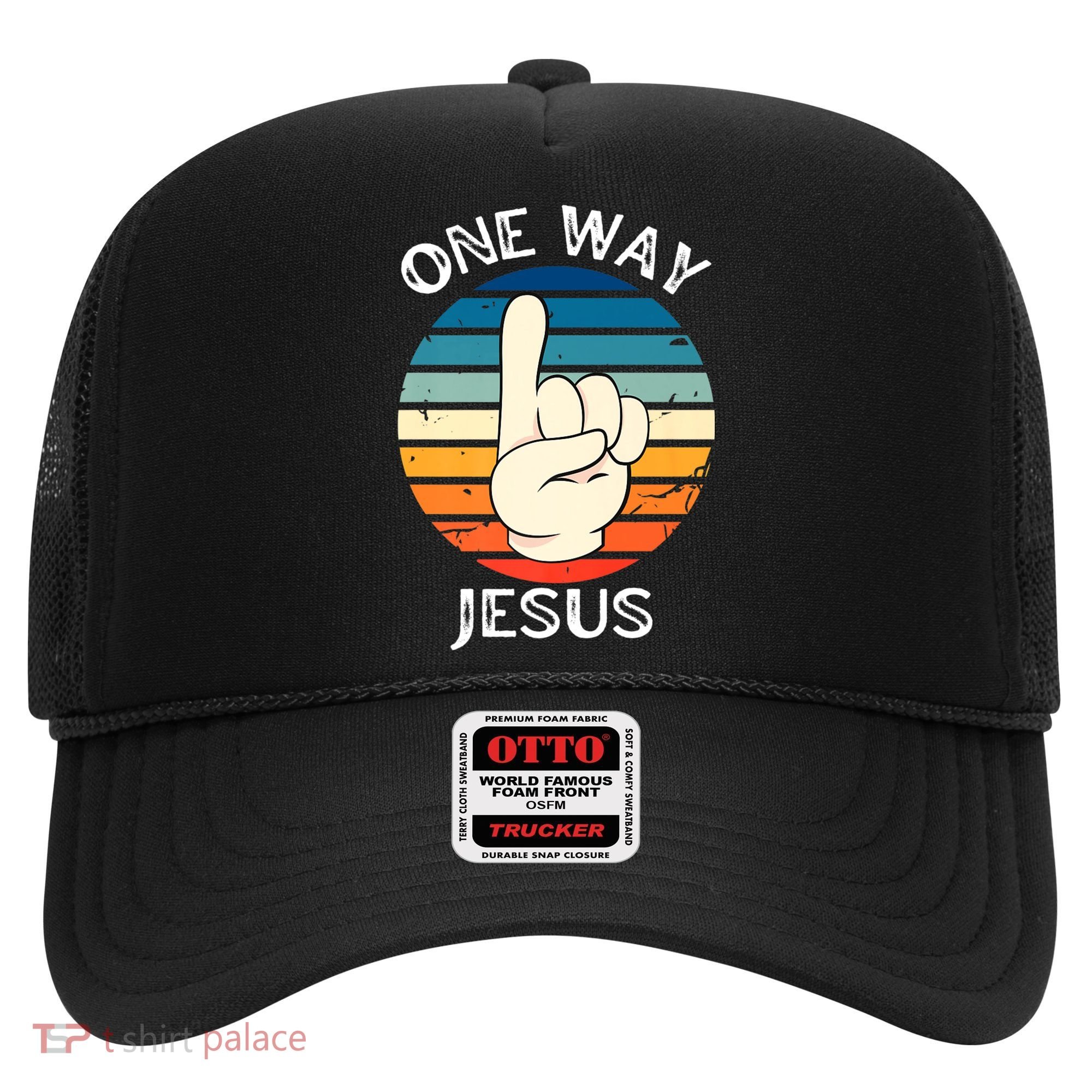 One Way Jesus People Christian Revolution Finger Up Retro Hat