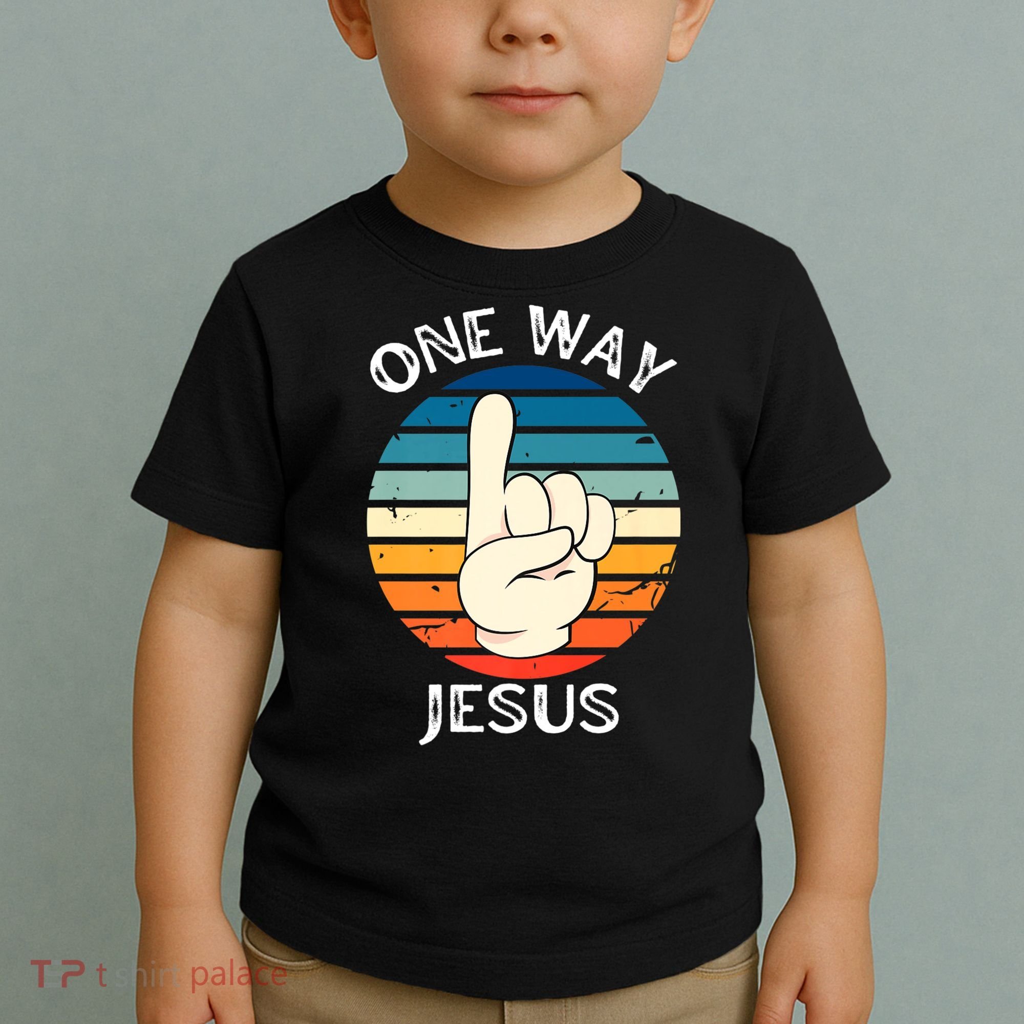 One Way Jesus People Christian Revolution Finger Up Retro Toddler T-Shirt