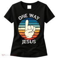 One Way Jesus People Christian Revolution Finger Up Retro Women's T-Shirt thumb 0