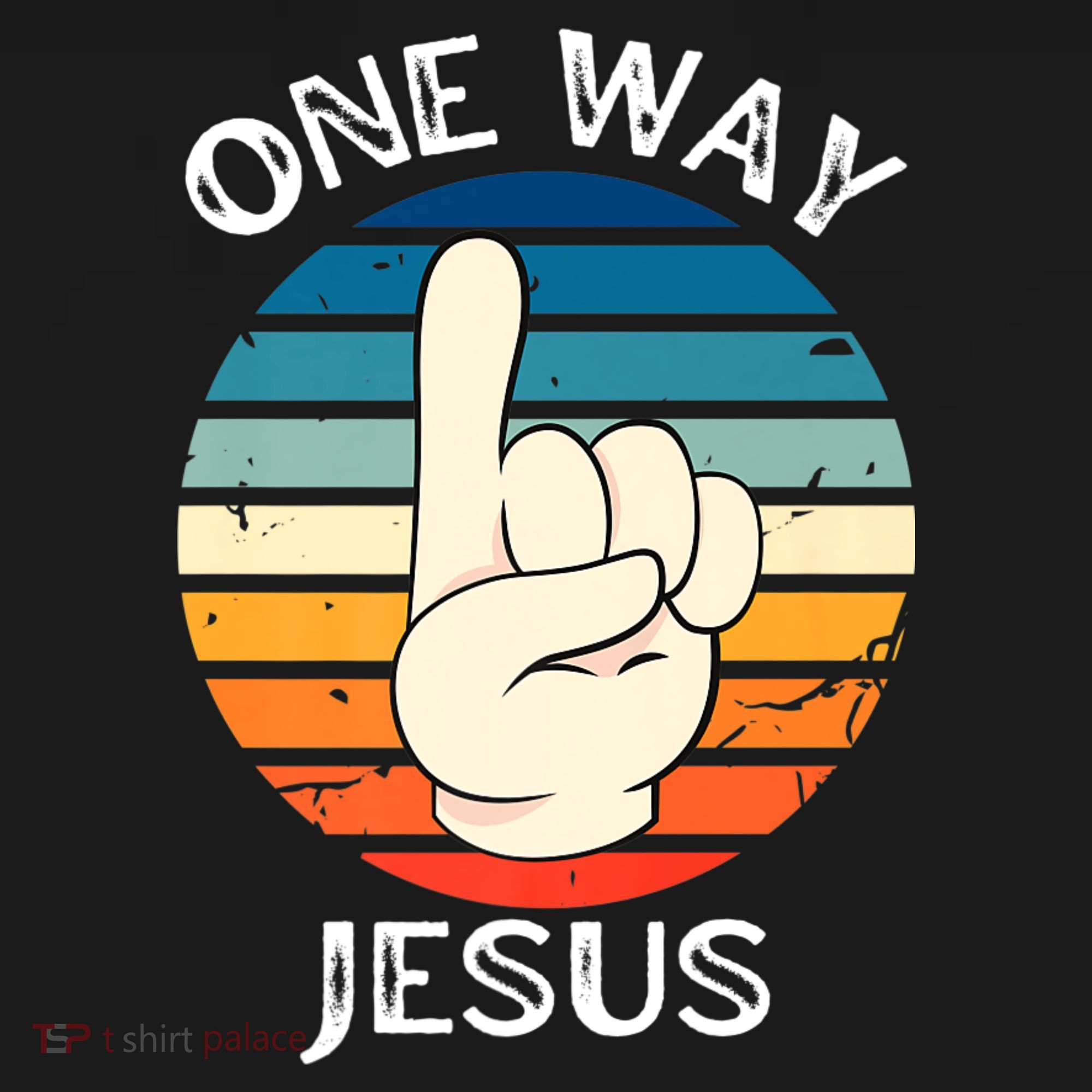 One Way Jesus People Christian Revolution Finger Up Retro Kids Hoodie