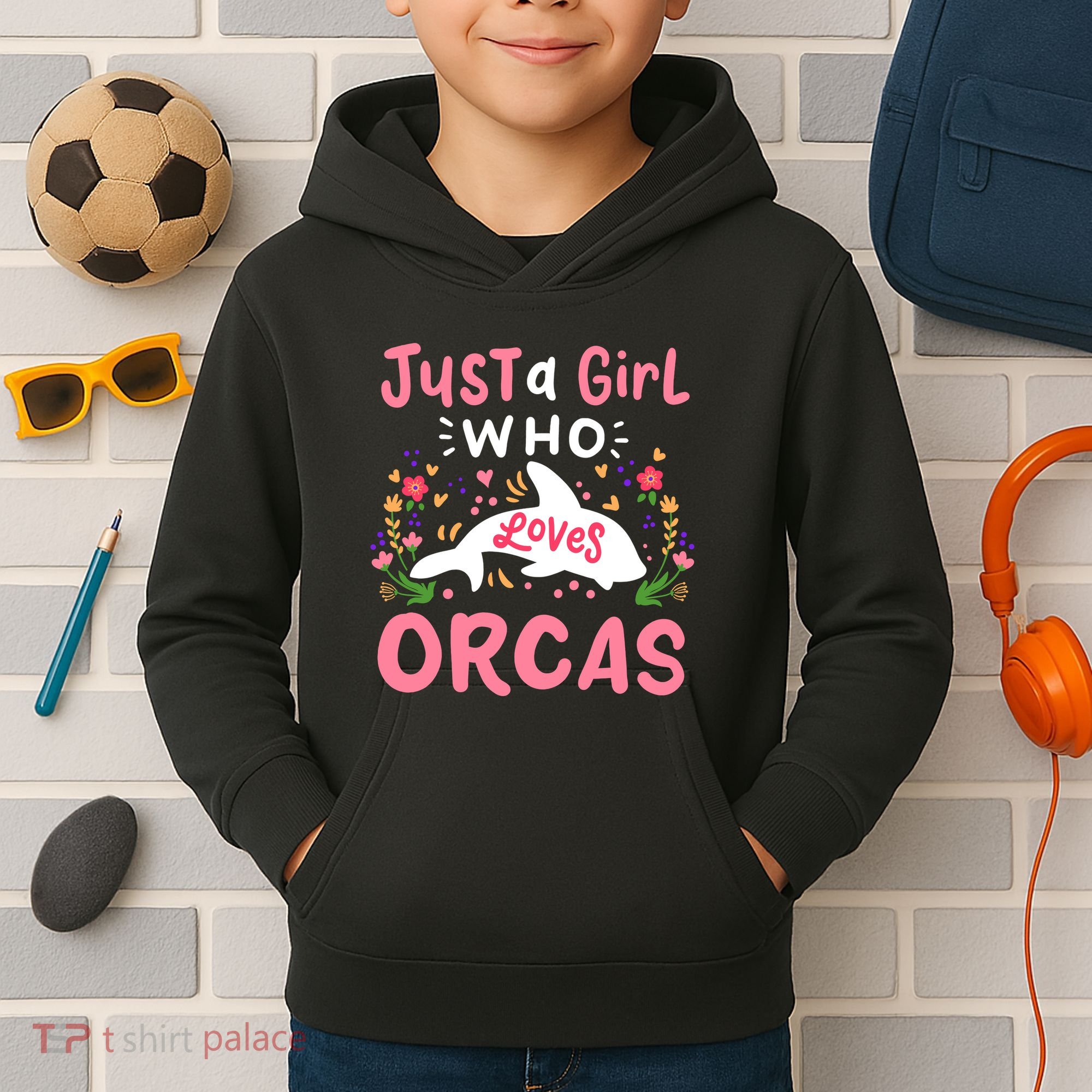 Orca Whale Just A Girl Who Loves Orcas Kids Hoodie
