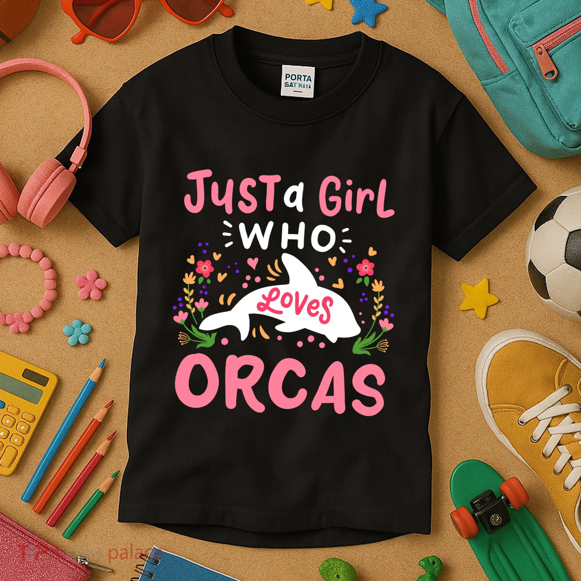 Orca Whale Just A Girl Who Loves Orcas Kids T-Shirt
