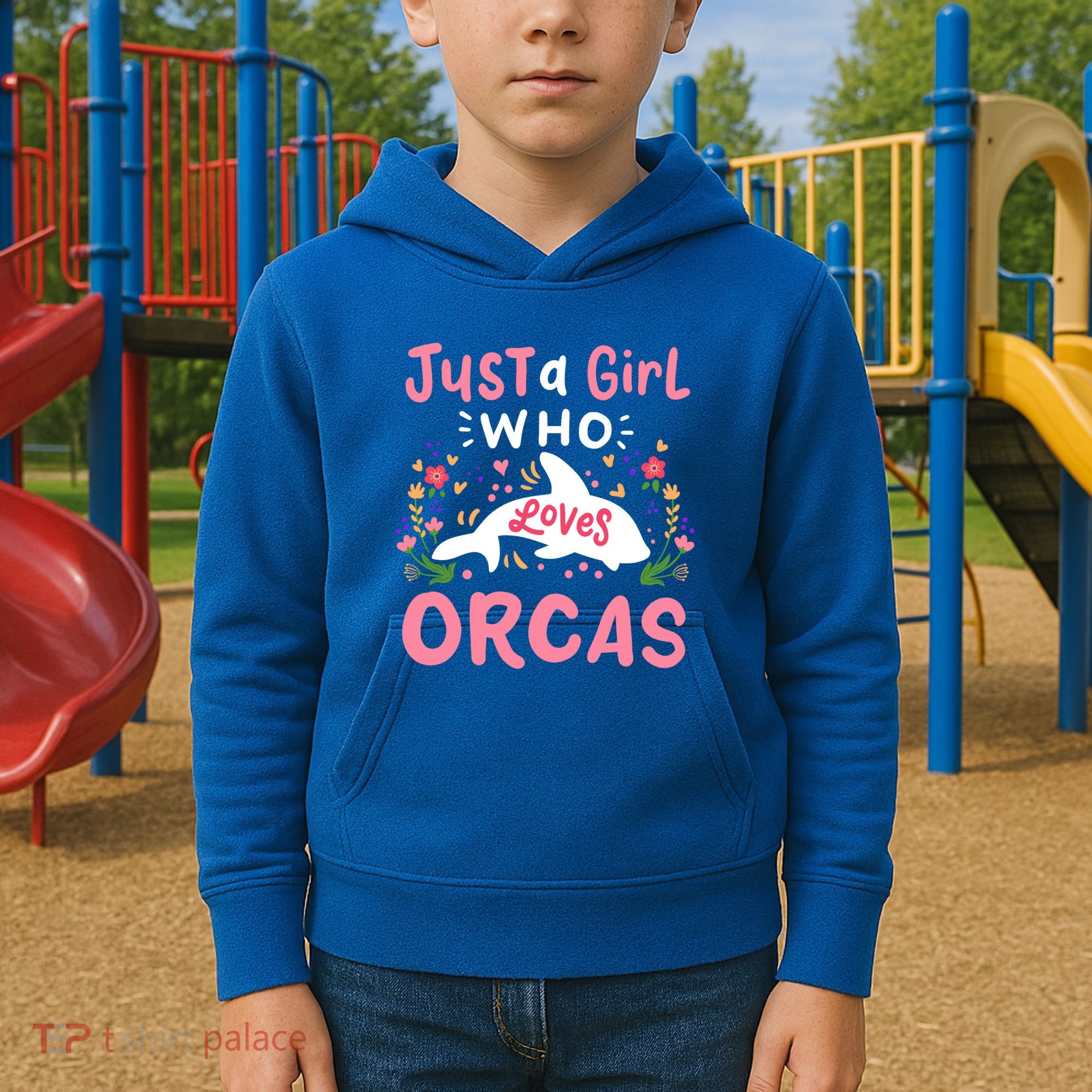 Orca Whale Just A Who Loves Orcas Gift Kids Hoodie