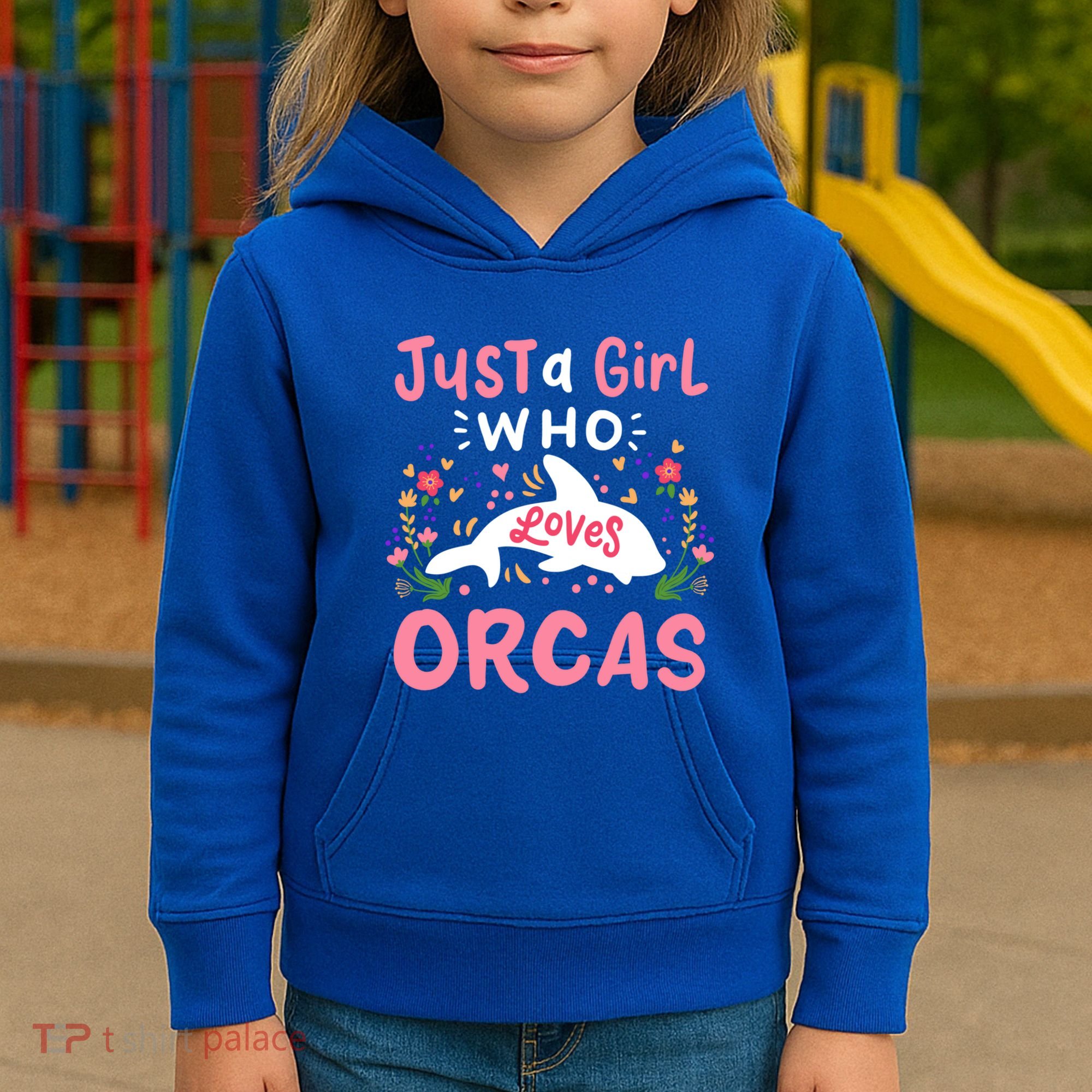 Orca Whale Just A Who Loves Orcas Gift Kids Hoodie