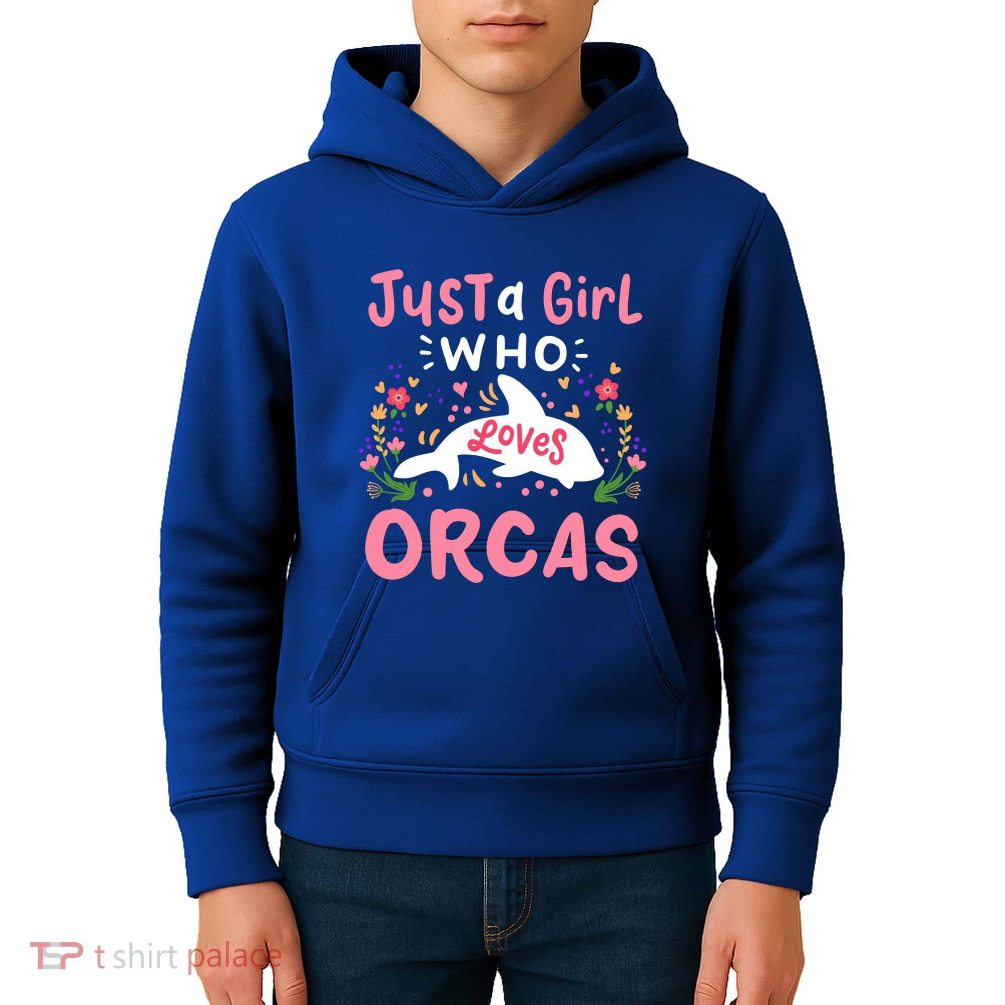Orca Whale Just A Who Loves Orcas Gift Kids Hoodie