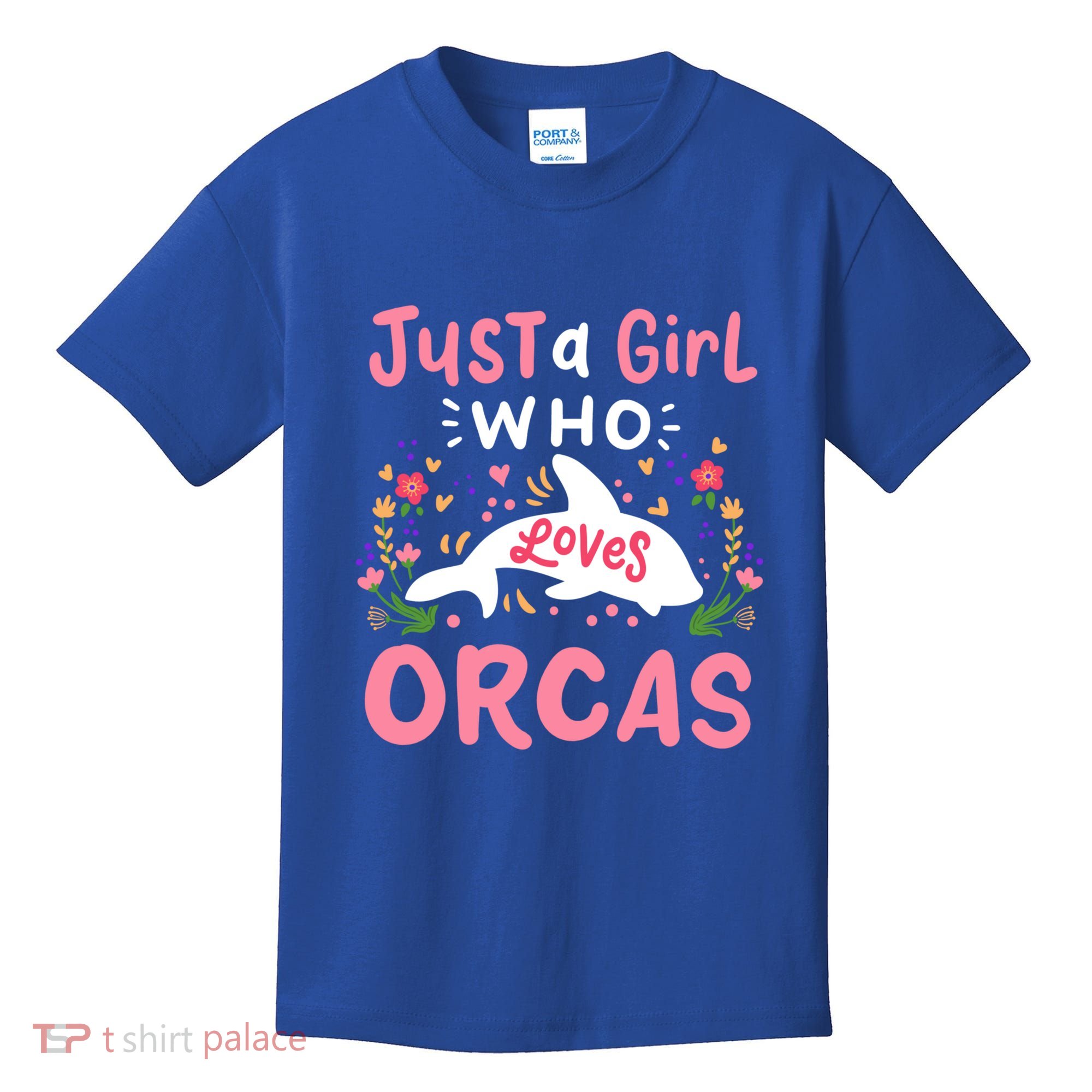Orca Whale Just A Who Loves Orcas Gift Kids T-Shirt