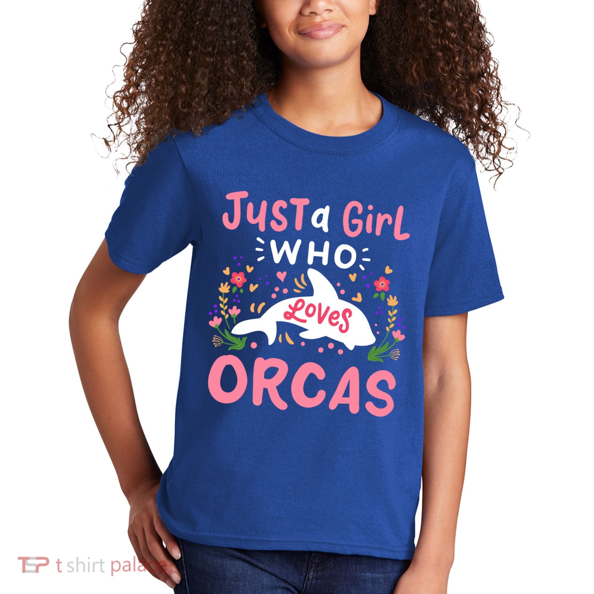 Orca Whale Just A Who Loves Orcas Gift Kids T-Shirt