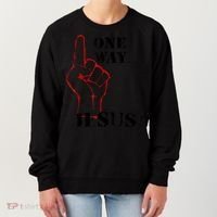 One Way Jesus People Christian Revolution Finger Up Retro Women's Sweatshirt thumb 0
