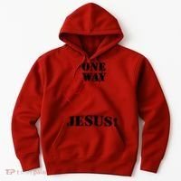One Way Jesus People Christian Revolution Finger Up Retro Hoodie thumb 0