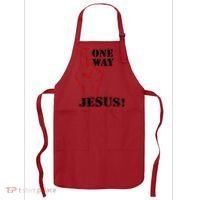 One Way Jesus People Christian Revolution Finger Up Retro Apron thumb 0