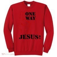 One Way Jesus People Christian Revolution Finger Up Retro Sweatshirt thumb 0