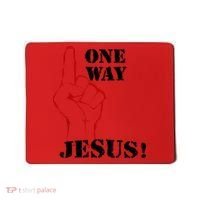 One Way Jesus People Christian Revolution Finger Up Retro Mousepad thumb 0