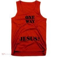One Way Jesus People Christian Revolution Finger Up Retro Tank Top thumb 0