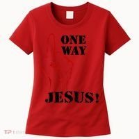 One Way Jesus People Christian Revolution Finger Up Retro Women's T-Shirt thumb 0