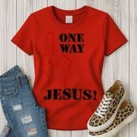 One Way Jesus People Christian Revolution Finger Up Retro Women's T-Shirt thumb 3