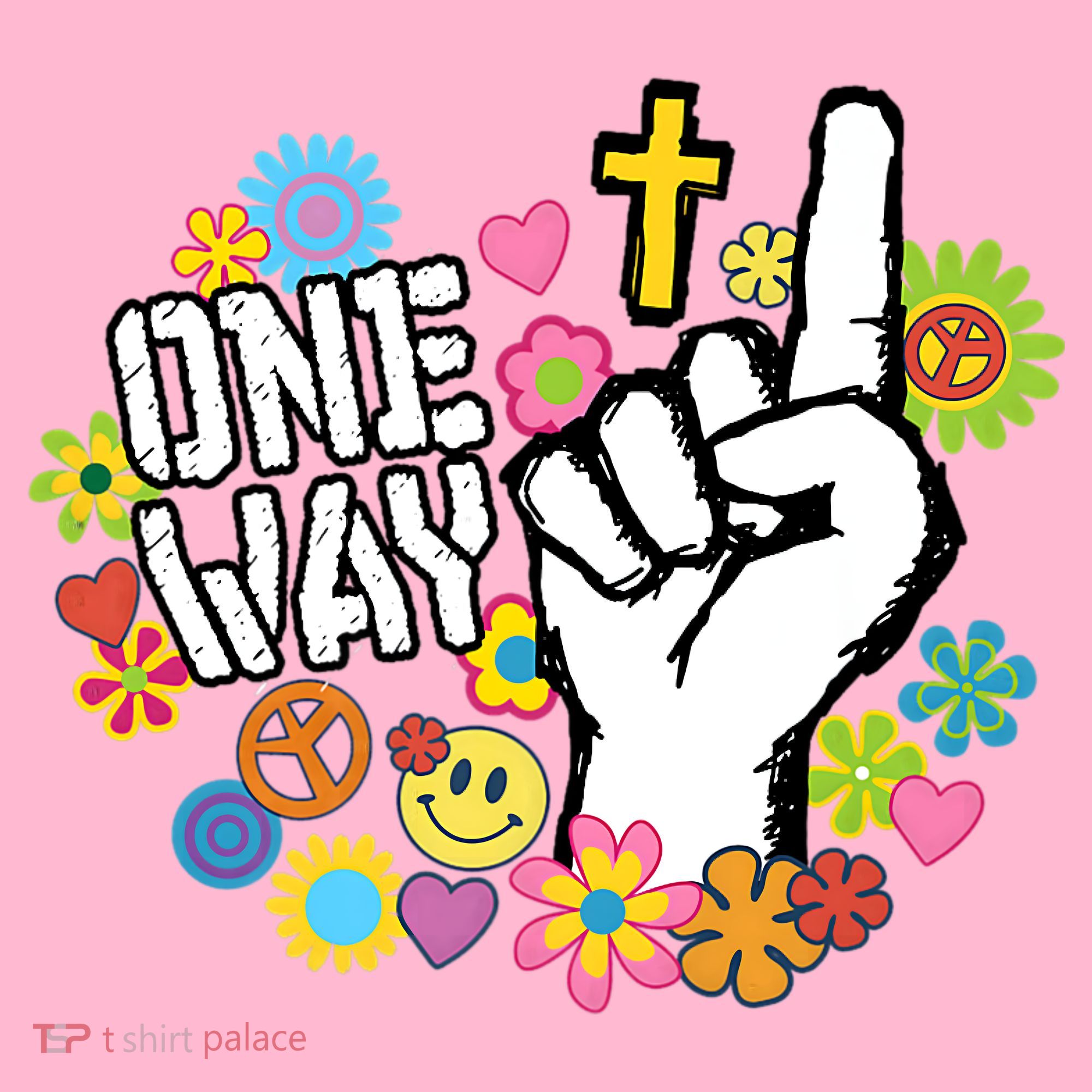 One Way Jesus People Christian Revolution Finger Up Retro Coaster