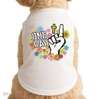 One Way Jesus People Christian Revolution Finger Up Retro Doggie Tank thumb 0