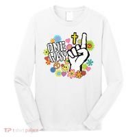One Way Jesus People Christian Revolution Finger Up Retro Long Sleeve Shirt thumb 0