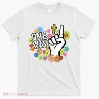 One Way Jesus People Christian Revolution Finger Up Retro T-Shirt thumb 0