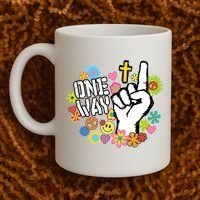One Way Jesus People Christian Revolution Finger Up Retro Coffee Mug thumb 2