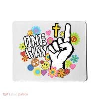 One Way Jesus People Christian Revolution Finger Up Retro Mousepad thumb 0