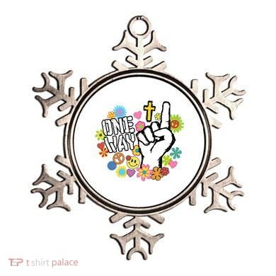 One Way Jesus People Christian Revolution Finger Up Retro Ornament