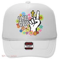 One Way Jesus People Christian Revolution Finger Up Retro Hat thumb 0