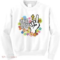 One Way Jesus People Christian Revolution Finger Up Retro Kids Sweatshirt thumb 0