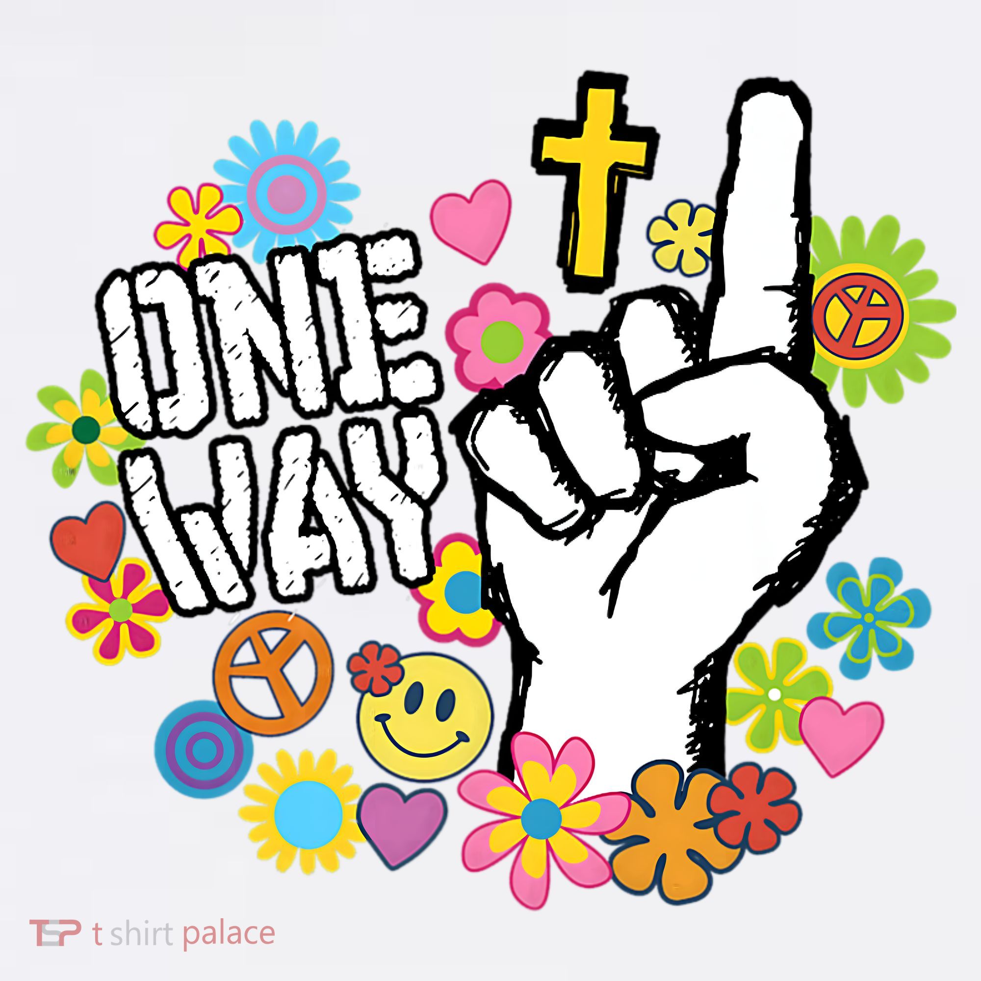 One Way Jesus People Christian Revolution Finger Up Retro Kids Sweatshirt