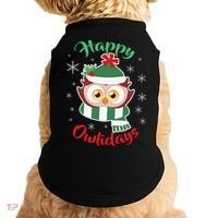 Owl Christmas Happy Owlidays Doggie Tank thumb 0