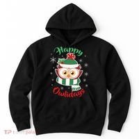 Owl Christmas Happy Owlidays Hoodie thumb 0