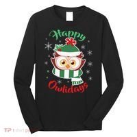 Owl Christmas Happy Owlidays Long Sleeve Shirt thumb 0