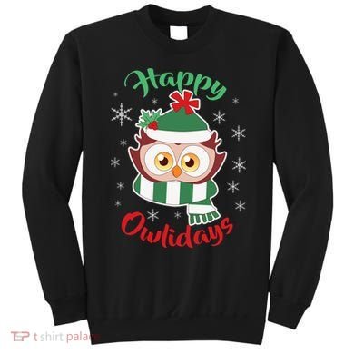 Owl Christmas Happy Owlidays Sweatshirt
