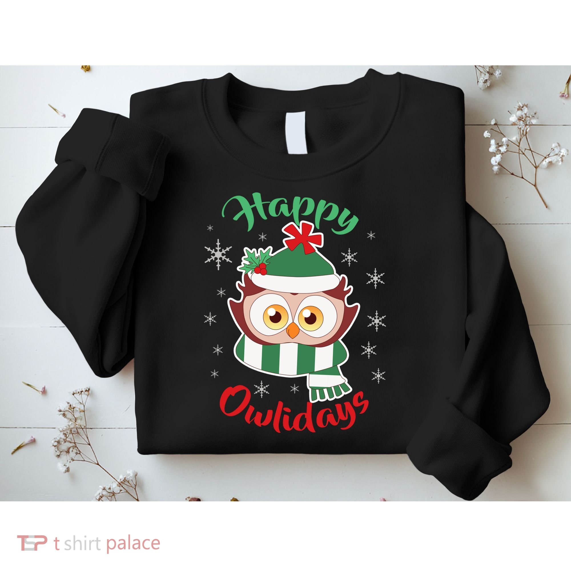 Owl Christmas Happy Owlidays Sweatshirt