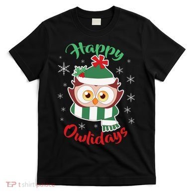 Owl Christmas Happy Owlidays T-Shirt